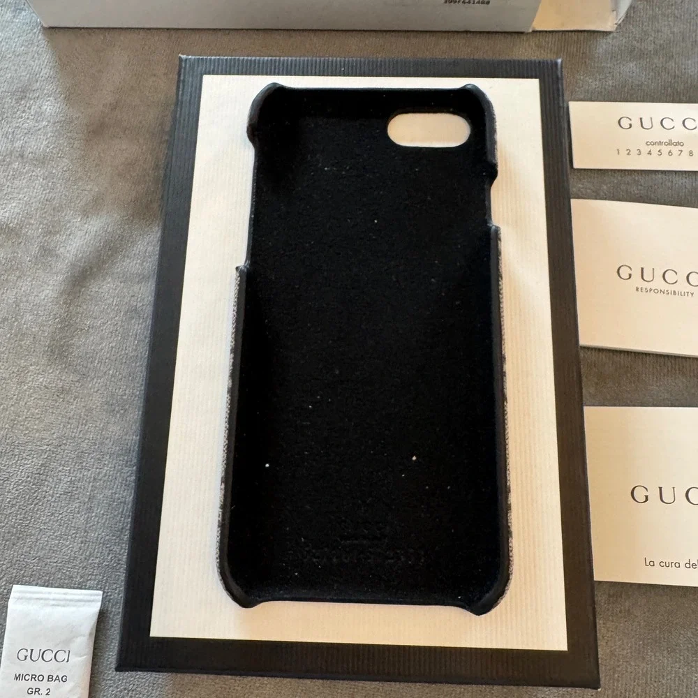 Gucci iPhone 7/8 Case Brown GG Supreme Kingsnake Luxury Designer Cover Italy